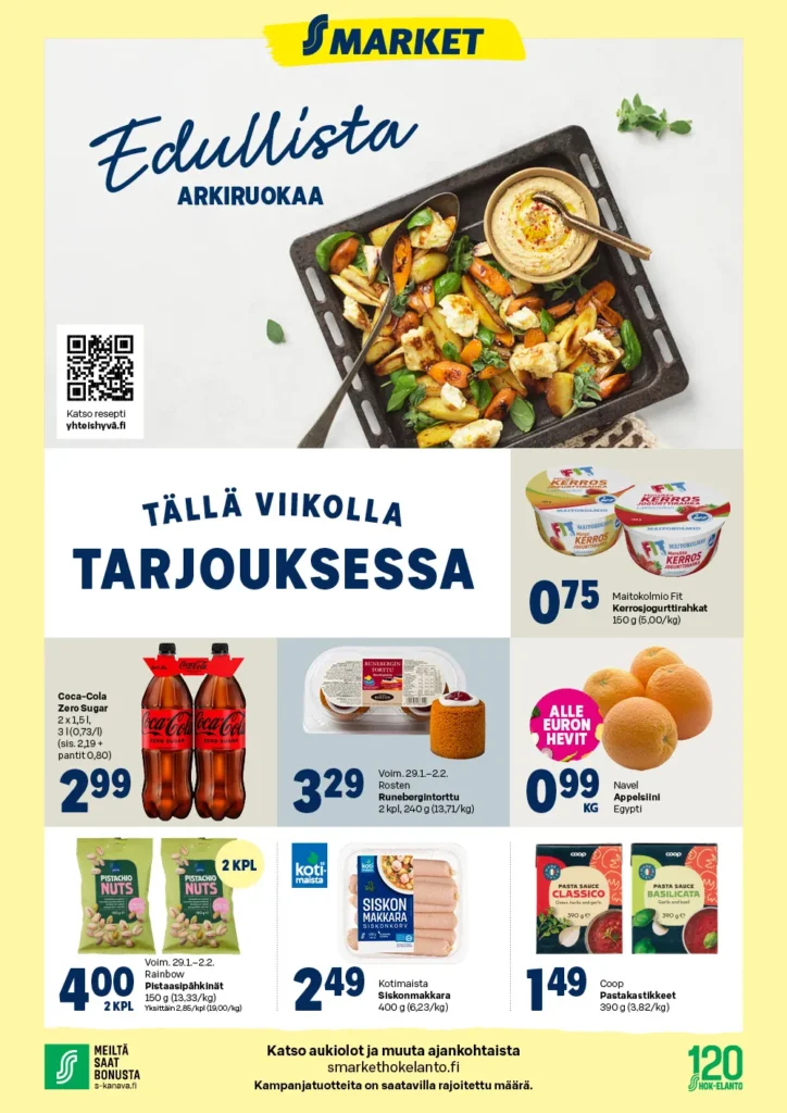 s-market tarjoukset arkiruokaa edut voimassa 2-2-2025